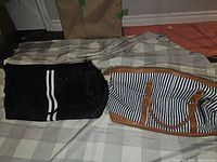 Both tote bags side by side, showing colors and sizes