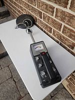 Full view of Micronta metal detector with coil and control box