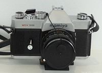 Front view of Mamiya MSX 1000 with lens and cap attached