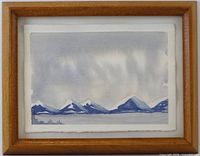 Front view of framed watercolour painting