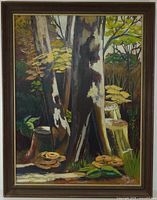 Full view of framed painting showing composition and frame