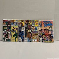Front view of all six bagged What If...? Vol. 2 comics aligned side by side