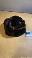 overall view of faux fur hat