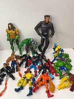 Front view of entire assortment showing standing and lying figures