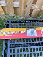 Front of boxed ShelterLogic ClearView EZ-Glide door kit