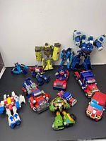 Group shot of all Transformers figures