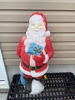 Full view of 32 inch lighted Santa blow mold