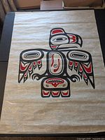 Full view of entire "Fish Eagle" print on parchment-texture paper