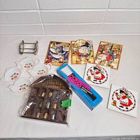 Overall view of all items laid out on table