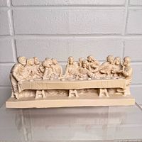 Front view of entire Last Supper resin sculpture