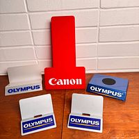 Group shot of all five display stands