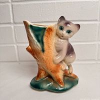Front view of Royal Copley cat vase