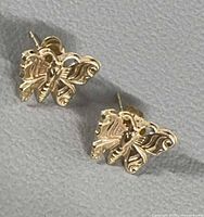Front view of both butterfly earrings