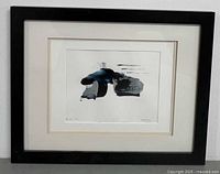 Framed artwork front view showing mat, image, and frame