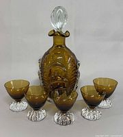 Full set: decanter with stopper and four glasses