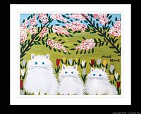 Lithograph centred within white mat border