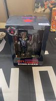 Front view of boxed Vladimir Guerrero Jr City Connect bobblehead