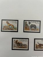 Close-up of 20c, 25c, 50c stamps