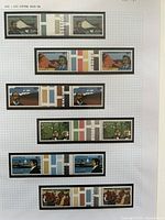 Album page showing six Australian 18c gutter pair strips