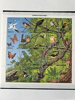 Full view of Dominica rain forest stamp sheet