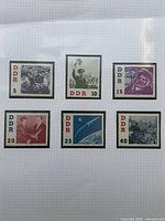 All six DDR stamps mounted on page