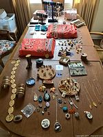 Overall view of entire assortment spread on table