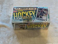 Full view of sealed 1990 Topps Hockey set box top and front