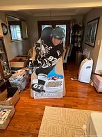 Front view of Sidney Crosby standee displayed upright