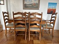 table and six chairs front view