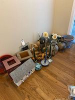 full view of assorted decorative items on floor