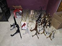Group of assorted easels/stands with boxed cookbook stand