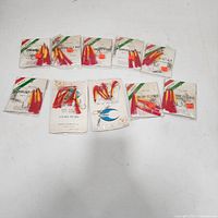 Group shot of all 11 sealed Pucci Shrimp Fly Rig packs