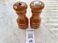 Front view of both wood mills showing overall condition and design