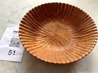 Top view showing full interior carving and grain