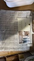 Retail package showing Threshold 2-pack bath rugs