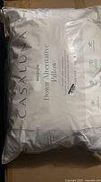 Front of packaged Casaluna down alternative pillow
