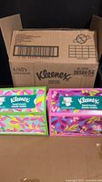 Outer shipping case and two of the Kleenex hand towel boxes visible