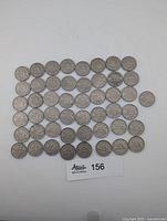 Full layout of 47 Canadian nickel coins