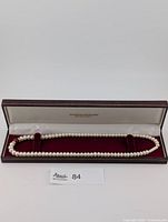 Necklace in presentation box showing full strand