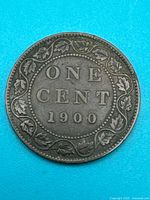 Reverse of 1900 Canadian cent showing denomination and date
