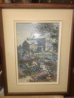 Full view of framed print with mat and frame visible