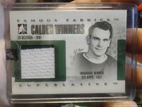 Front of trading card showing jersey patch window, player portrait and series branding