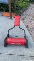 Front view of Benchmark manual reel push lawn mower