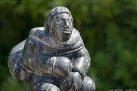 Close-up of head and upper body detailing veining and finish