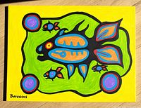 Front view of entire signed acrylic painting