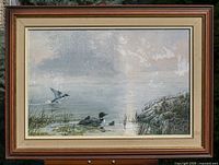 Framed loon print front view