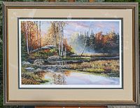 Framed print showing full artwork, mats and frame