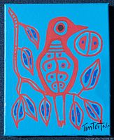 Front view of painting showing artwork and signature