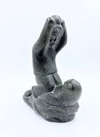 Front three-quarter view of soapstone carving