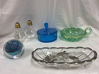 All six glass items grouped